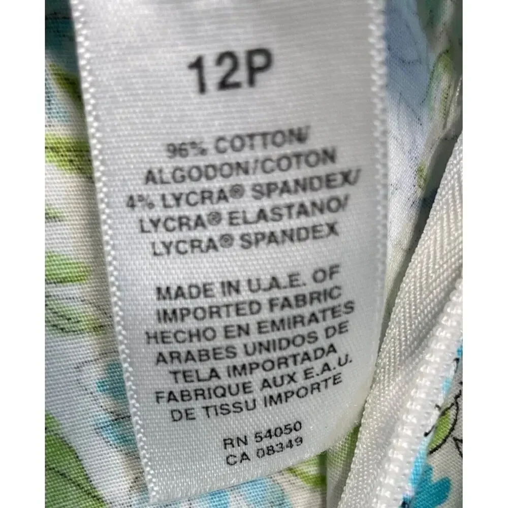 Jones New York Skirt Womens 12P Multi Floral Print Stretch Ruffle Hem‎ Cottage